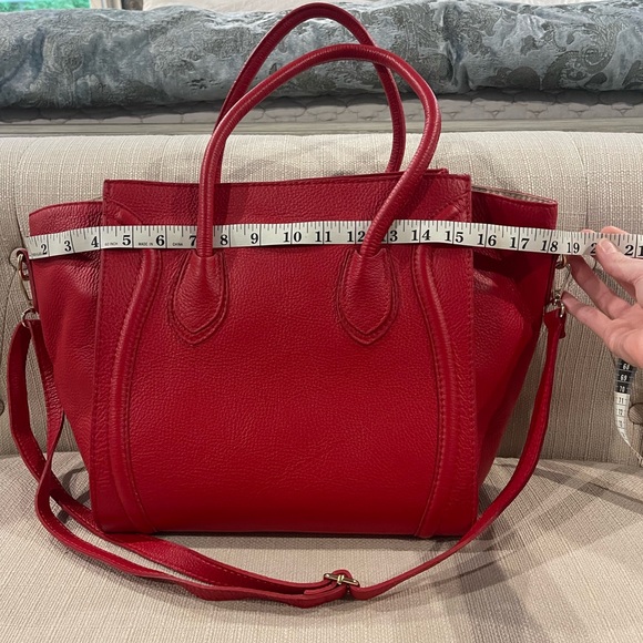 Borse in Pelle Made in Italy genuine leather tote. Red - Picture 13 of 16